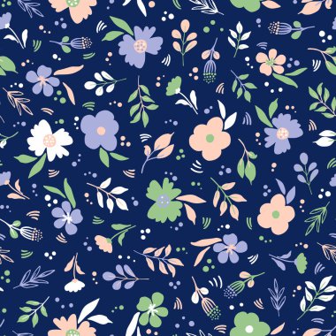 Kusursuz renk çiçekli vektör deseni w 