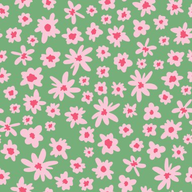 seamless pattern with flowers, vector illustration. Random placed, vector calico millefleurs all over surface print 