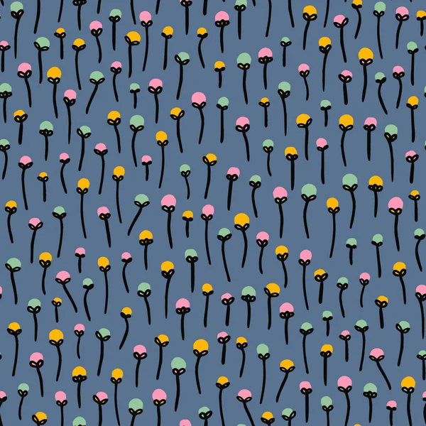 Vektorillustration Des Nahtlosen Blumenmusters — Stockvektor