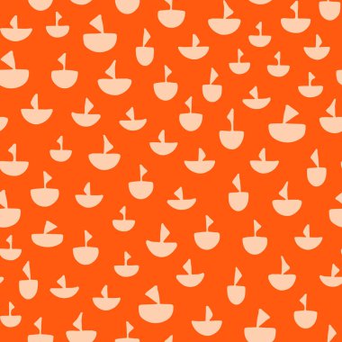 Yelkenlilerin turuncu çizimi. Kusursuz desen