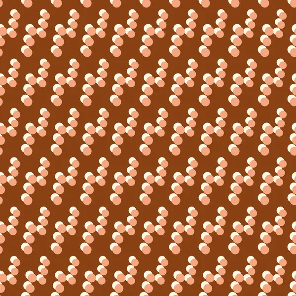 Dancing Dots Delight: Küçük Soyut Beyaz ve Bej Yuvarlakların Kusursuz İllüstrasyonu, Kahverengi Arkaplanda Noktalı Desen