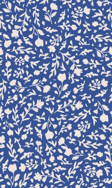 El çizimi, adaçayı yeşili botanik pürüzsüz tekrar deseni. Rastgele yerleştirilmiş, vektör çiçekleri ve yapraklar, tüm yüzey izi.