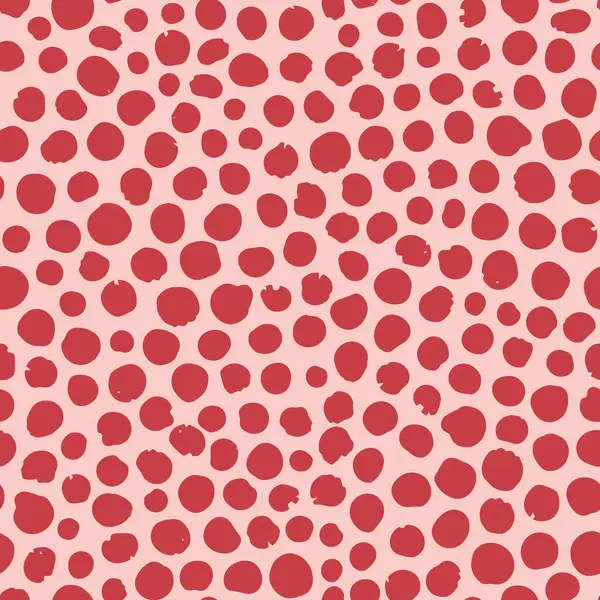 stock vector Coral red abstract polka dot seamless repeat pattern. Round spots, geometric shapes , all over surface print on coral pink background.