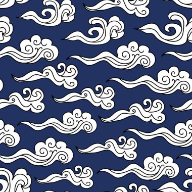 vektör el dalgalarla kusursuz desen çizdi