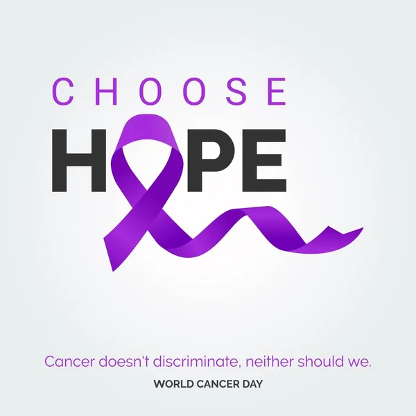 Choisissez Hope Ribbon Typographie Cancer Fait Pas Discrimination Neaither Devrions — Image vectorielle