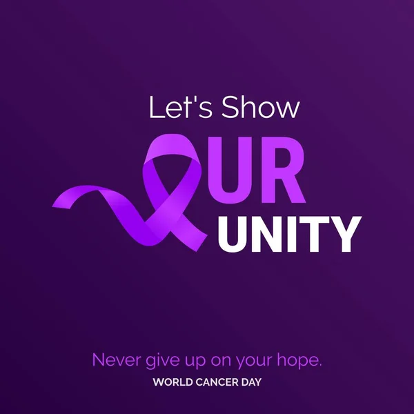 Let Show Our Unity Ribbon Typography Nevery Give Your Hope — Stockový vektor