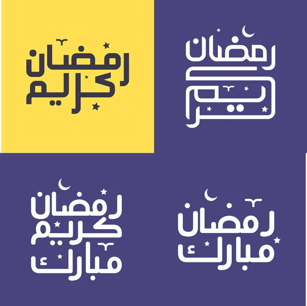 Minimalistic Arabic Calligraphy Pack Muslim Celebrations Festivities — Stock Vector
