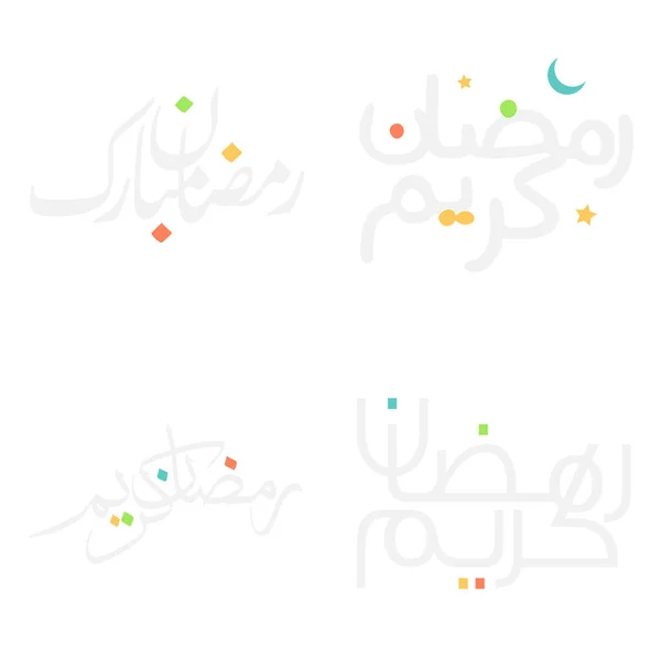 Multi Style Arabische Typografie Für Ramadan Grüße Handschriftlicher Kalligraphie — Stockvektor