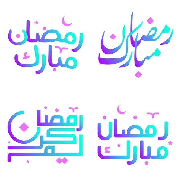 Kaligrafi Gradien Elegan Untuk Ramadan Kareem Desain Vektor Salam - Stok Vektor