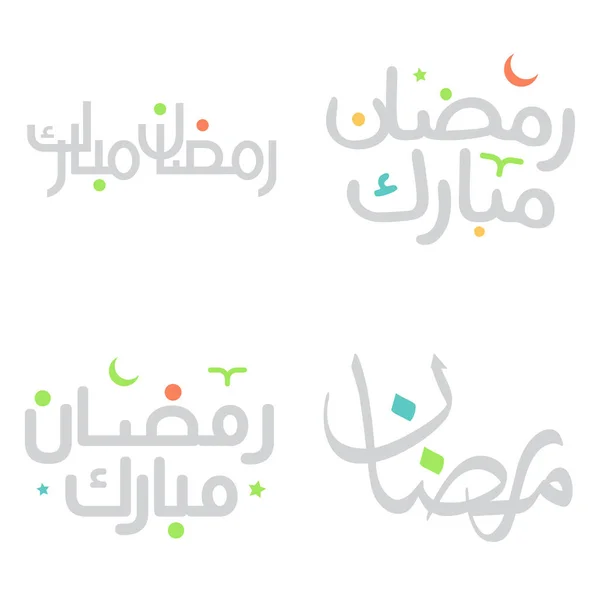 Illustrazione Vettoriale Dei Desideri Del Ramadan Kareem Con Calligrafia Araba — Vettoriale Stock