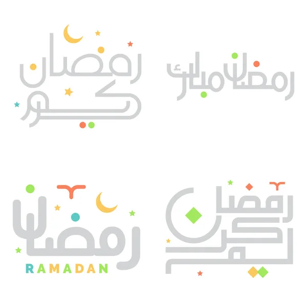 Celebre Ramadã Kareem Com Ilustração Vetorial Design Caligrafia Árabe — Vetor de Stock