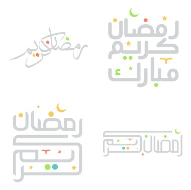 Vektör Ramazan Kareem, Zarif Arap Typography Design ile Kutlama Kartı.