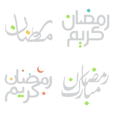 Kutsal oruç ayı için Ramazan Kareem Arapça Typography Vector Design.