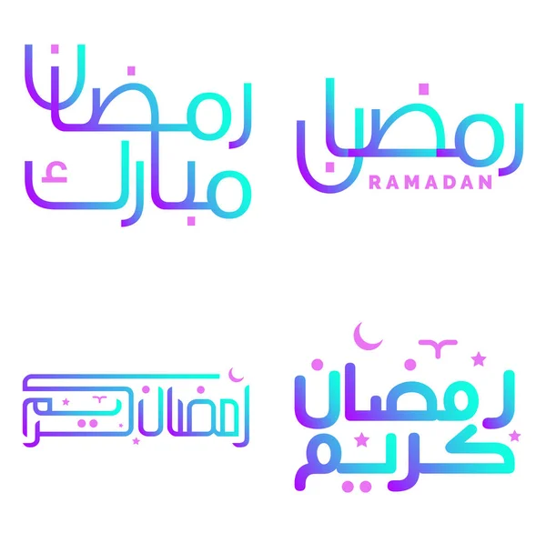 Gradient Arabisk Kalligrafi Vektor Design För Ramadan Kareem Önskningar — Stock vektor