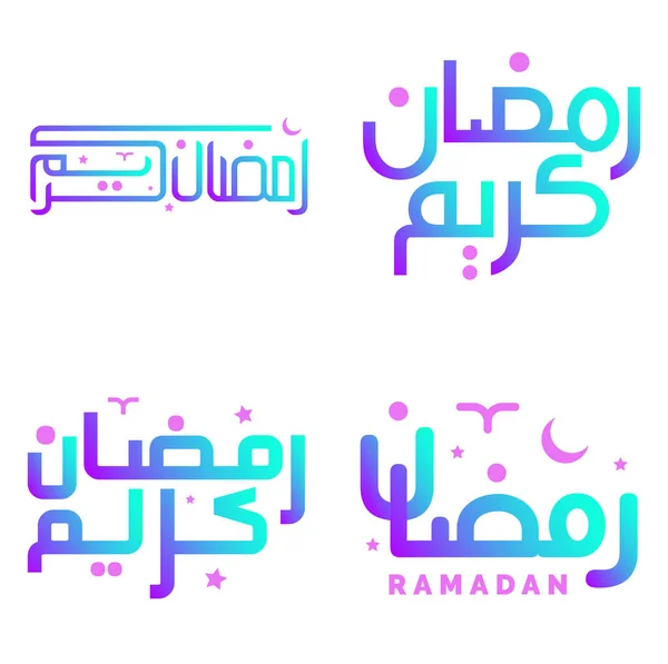 Ramadan Kareem Přeje Gradientem Arabské Kaligrafie Vektorový Design — Stockový vektor