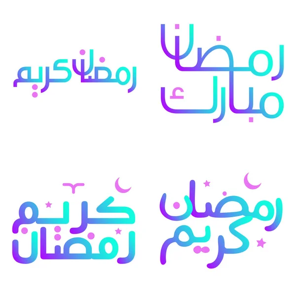 Gradient Ramadan Kareem Vector Ilustracja Tradycyjną Kaligrafią Arabską — Wektor stockowy