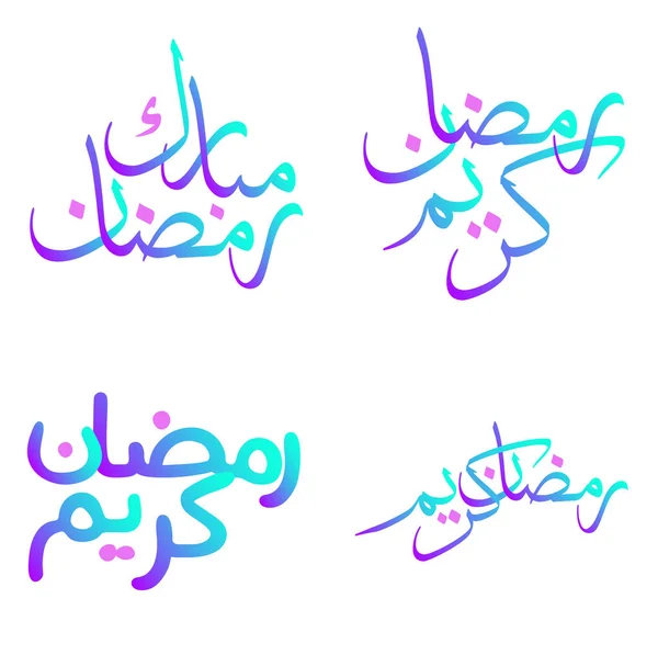 Vector Ilustración Gradiente Ramadán Kareem Tarjetas Felicitación Con Caligrafía Árabe — Archivo Imágenes Vectoriales