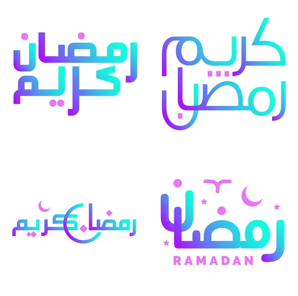 Gradient Ramadan Kareem Greetings Wishes阿拉伯文字体矢量图解 — 图库矢量图片