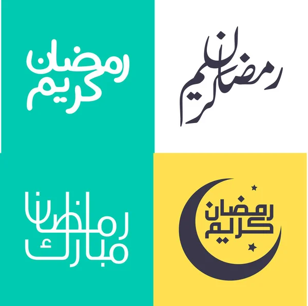 Paquete Caligrafía Árabe Minimalista Para Celebraciones Festividades Musulmanas — Archivo Imágenes Vectoriales