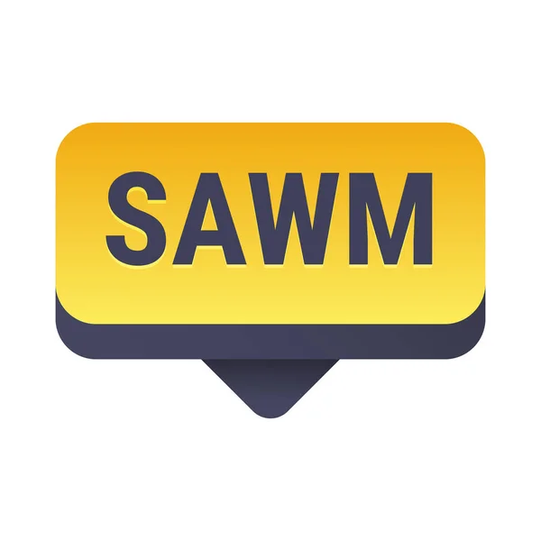 Sawm Yellow Vector Callout Banner Information Fasting Prayer Ramadan — Stock Vector