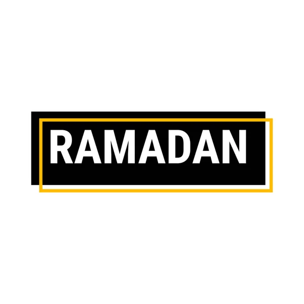 Bandiera Callout Vettoriale Nera Ramadan Kareem Con Luna Tipografia Araba — Vettoriale Stock