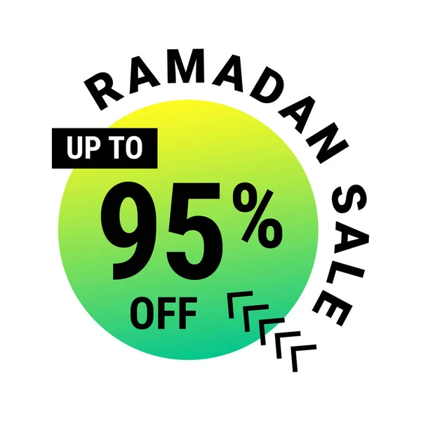 Ramadán Super Venta Obtener Hasta Descuento Green Dotted Banner Fondo — Vector de stock