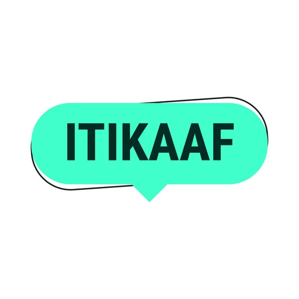 Itikaaf Turquoise Vector Callout Banner Con Información Sobre Donaciones Reclusión — Archivo Imágenes Vectoriales
