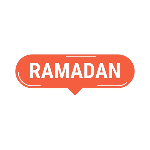 Ramadan Kareem Striscione Chiamata Vettoriale Rosso Con Luna Tipografia Araba — Vettoriale Stock