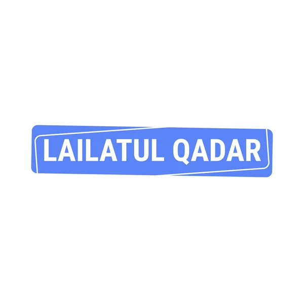 Lailatul Qadr Blue Vector Callout Banner Con Información Sobre Noche — Archivo Imágenes Vectoriales