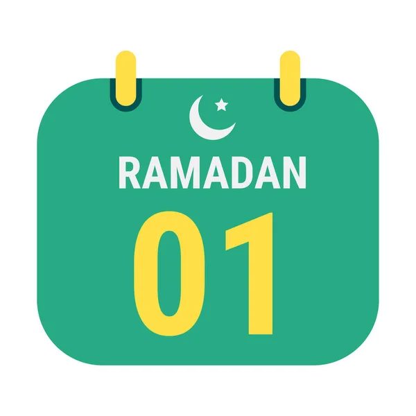 Cuenta Atrás Para 1Er Ramadán Celebra Con Lunas Blancas Media — Archivo Imágenes Vectoriales