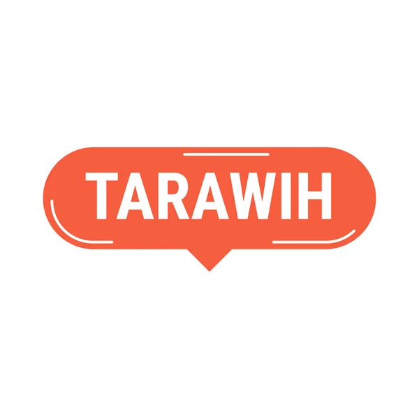 Tarawih Guide Röd Vektor Callout Banner Med Tips För Uppfyllande — Stock vektor