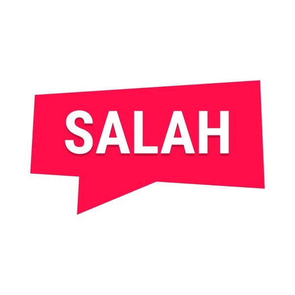 Salah Red Vector Callout Banner Met Informatie Vasten Gebed Ramadan — Stockvector