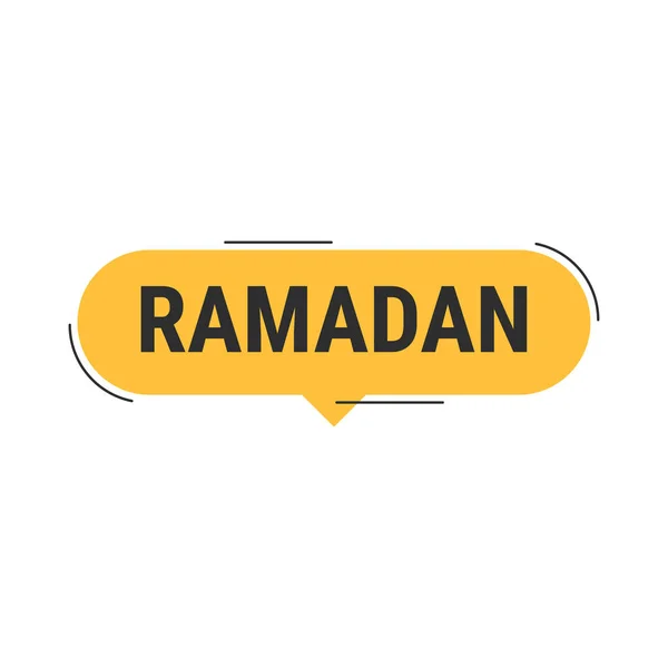 Ramadan Kareem Naranja Vector Callout Banner Con Luna Tipografía Árabe — Vector de stock