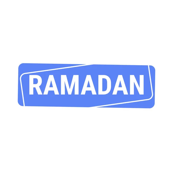 Ramadan Kareem Blauwe Vector Callout Banner Met Maan Arabische Typografie — Stockvector