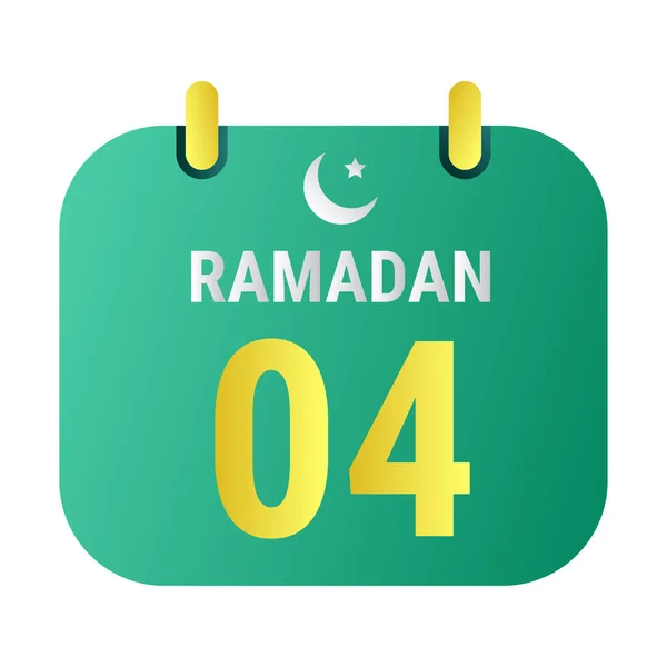 Countdown 4Th Ramadan Celebrate White Golden Crescent Moons English Ramadan — Stock Vector