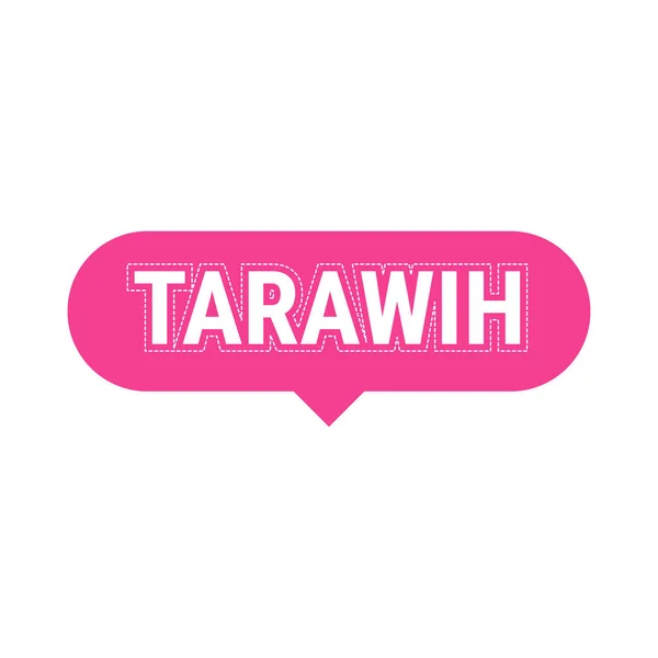Tarawih Guide Pink Vector Callout Banner Con Suggerimenti Esperienza Ramadan — Vettoriale Stock