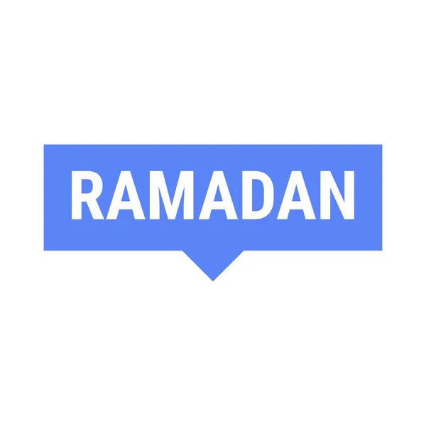 Ramadán Kareem Azul Vector Callout Banner Con Luna Tipografía Árabe — Vector de stock