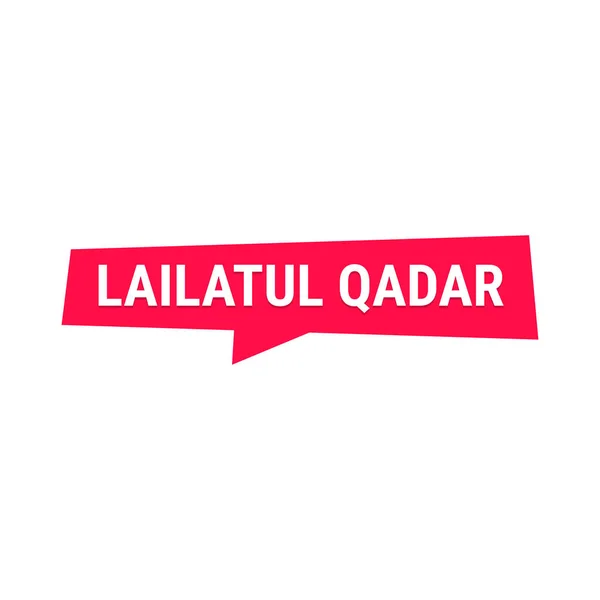 Lailatul Qadr Red Vector Callout Banner Con Información Sobre Noche — Archivo Imágenes Vectoriales