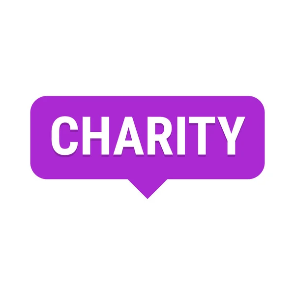 Caridad Generosidad Purple Vector Callout Banner Con Recordatorio Para Dar — Archivo Imágenes Vectoriales