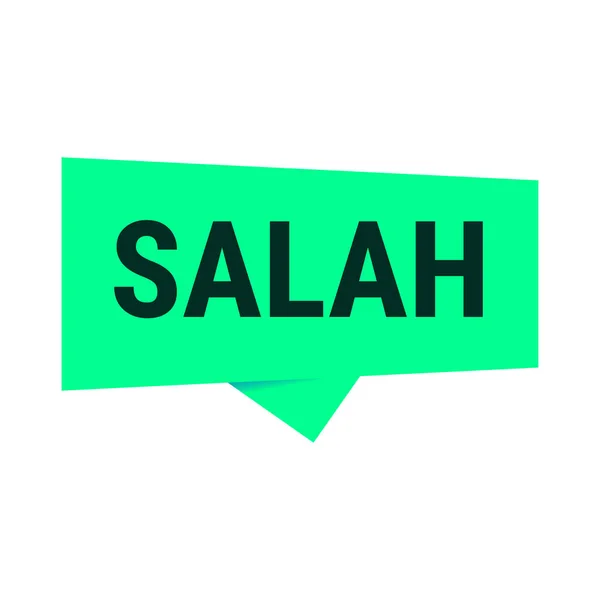 Salah Green Vector Callout Banner Met Informatie Vasten Gebed Ramadan — Stockvector