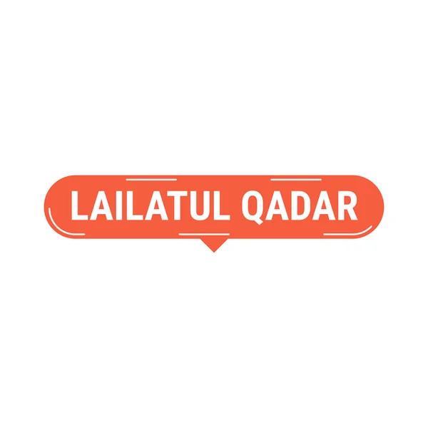 Lailatul Qadr Red Vector Callout Banner Con Informazioni Sulla Notte — Vettoriale Stock