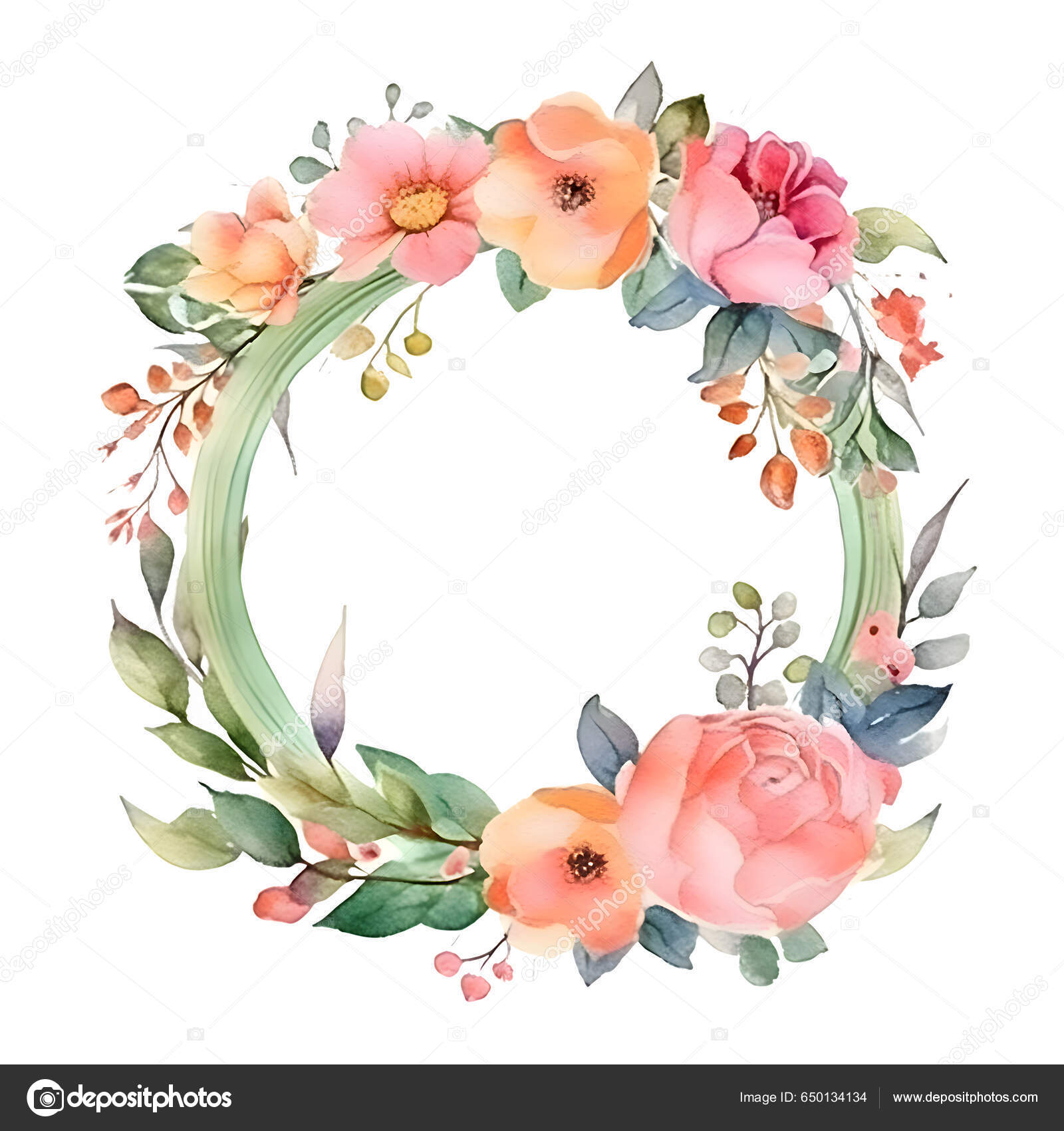 Frontera Floral Vintage Con Rosas Hojas Perfecto Para Invitaciones Tarjetas  Ilustración de stock #650134134 de ©ibrandify, image size:1600x1700