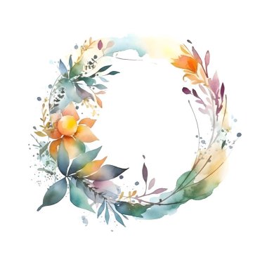 Yaban Çiçekleri ve Kelebekleri ile Dijital Tuhaf Çiçek Sınırı. Bahçe ve Doğa Tasarımları için mükemmel. Beyaz Arkaplan