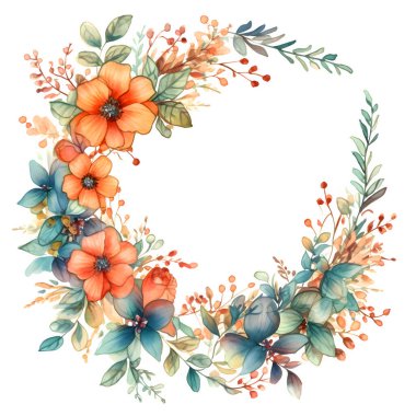 Güllü dijital Vintage çerçeve tasarımı; şakayıklar; ve hassas yapraklar Beyaz Arkaplan