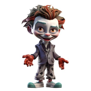 Yaramaz 3D Joker Çocuk Kağıt oynamak için ideal ya da Kumar Temaları Beyaz Arkaplan