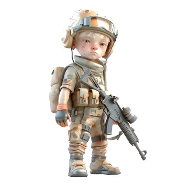 Askeri Hassas 3D Ordu Üniformalı Adam Beyaz Arka plan Beyaz Arkaplan