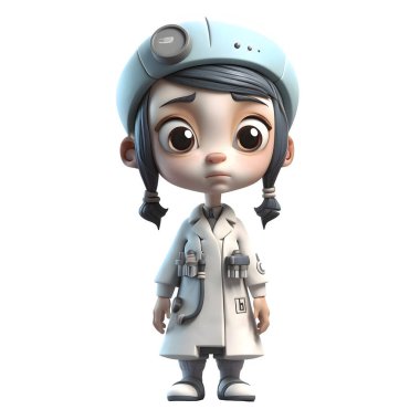 3D Pilot Kız Karakterimizle Yükselmeye Hazır olun Beyaz Arkaplan