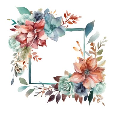 El çizimi çiçek çelengi ve tuhaf el yazısı metni Beyaz Arkaplan