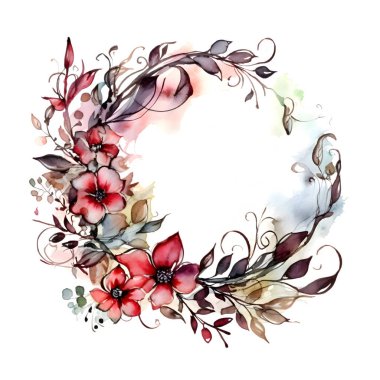 Cesur tipografi Beyaz Arkaplan ile modern suluboya çiçek tasarımı