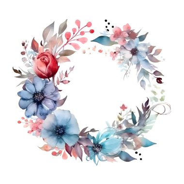 Cesur tipografi ve renkli çiçeklerle modern botanik davetiyesi Beyaz Arkaplan